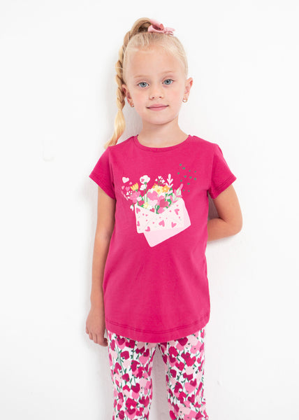 T-shirt with a printed motif in sustainable cotton for girls Art. 23-03070-043