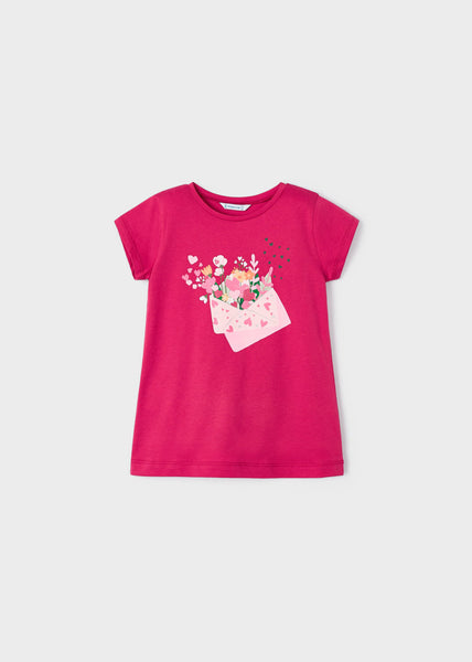 T-shirt with a printed motif in sustainable cotton for girls Art. 23-03070-043