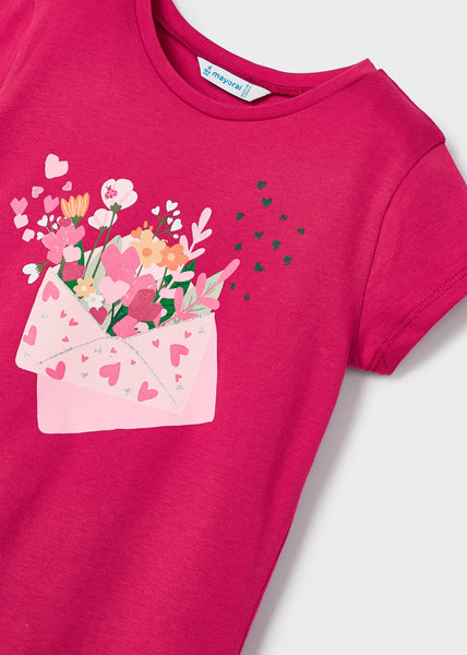 T-shirt with a printed motif in sustainable cotton for girls Art. 23-03070-043