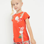Girls' sustainable cotton printed pirate leggings Art. 23-03778-079