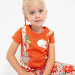 Girls' sustainable cotton printed pirate leggings Art. 23-03778-079