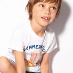 T-shirt with a printed motif in sustainable cotton for a boy Art. 23-03012-035