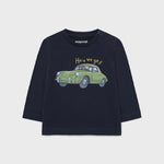 Hooded plush sweatshirt for baby boy Art. 11-02424-090/ECOFRIENDS car long sleeve baby boy t-shirt Art. 11-02067-040