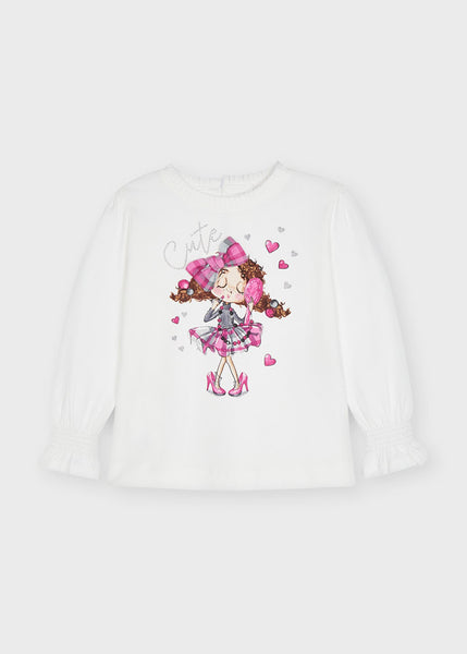 Girl's braided sweater Art. 11-04374-052 /ECOFRIENDS long sleeve doll girl t-shirt Art. 11-04006-018