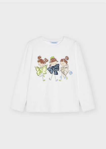 Girl's fur vest Art. 11-04380-075/ECOFRIENDS long sleeve dolls girl t-shirt Art. 11-04008-050