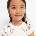 Short-sleeved T-shirt with sustainable cotton embroidery for girls Art. 23-03059-031