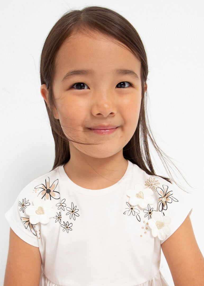 Short-sleeved T-shirt with sustainable cotton embroidery for girls Art. 23-03059-031