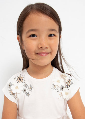 Short-sleeved T-shirt with sustainable cotton embroidery for girls Art. 23-03059-031