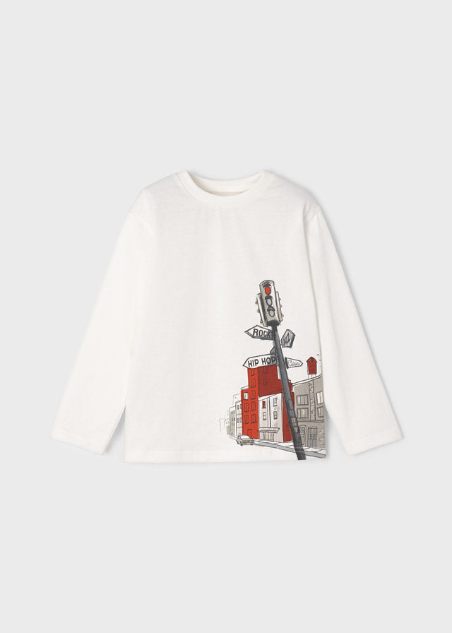 Long-sleeved t-shirt with positioned graphic for boy ECOFRIENDS Art. 12-04012-060