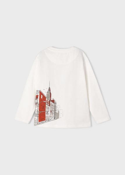 Long-sleeved t-shirt with positioned graphic for boy ECOFRIENDS Art. 12-04012-060