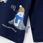 تيشيرت بكم طويل بنقوش تفاعلية للأطفال ECOFRIENDS قطعة 12-02011-056