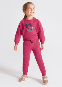 Tracksuit with appliqués for girls Art. 12-04855-023