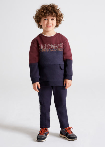 Boy's Block Sweatshirt Tracksuit 4843-10