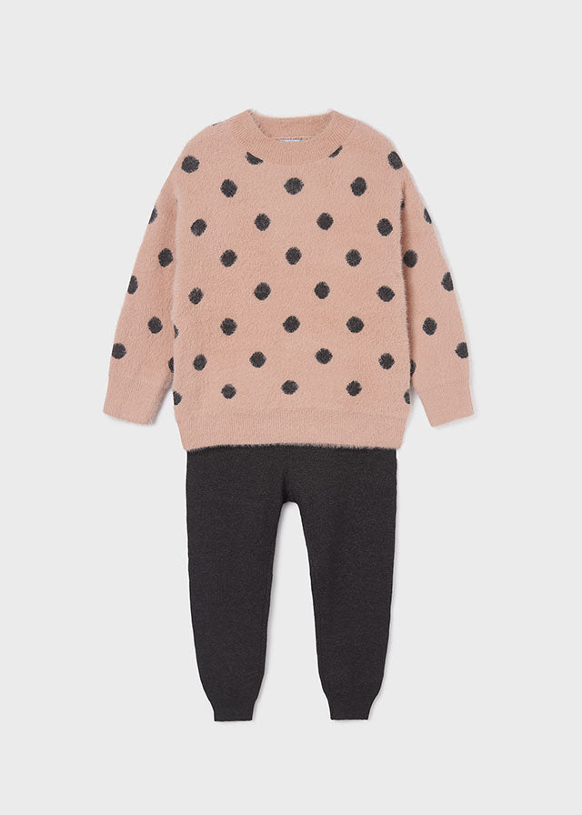 Girl's polka dot tricot tracksuit Art. 12-04860-022