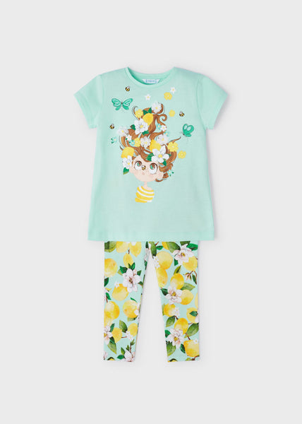 2-piece printed sustainable cotton set for girl Art. 23-03787-084