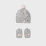 Set hat ears newborn mitten girl Art. 11-09435-063