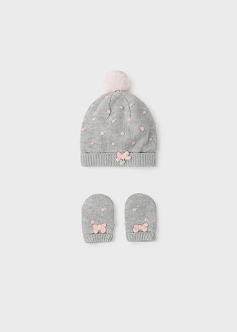 Set hat ears newborn mitten girl Art. 11-09435-063