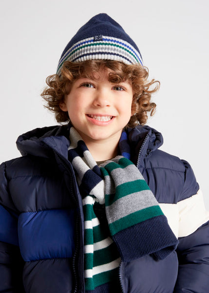 Striped hat and scarf set for boy Art. 12-10341-010