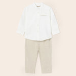 Long 2-piece linen set for baby Art. 23-01527-025