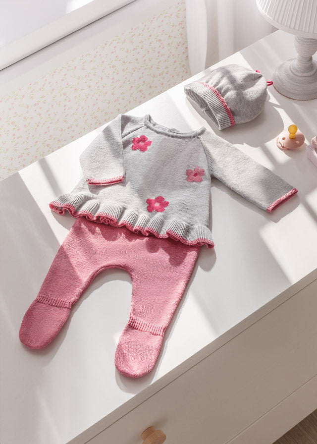Knitted leggings and hat set for newborns ECOFRIENDS Art. 12-02505-040