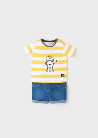 Denim shorts set newborn boy Art. 22-01216-086