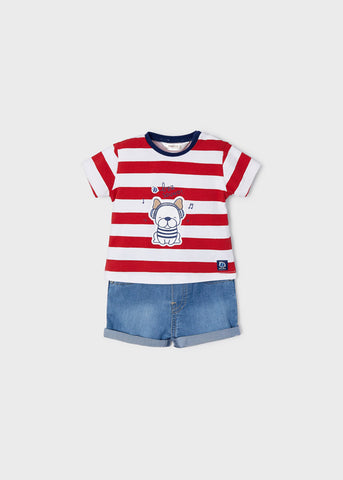 Denim shorts set newborn boy Art. 22-01216-087