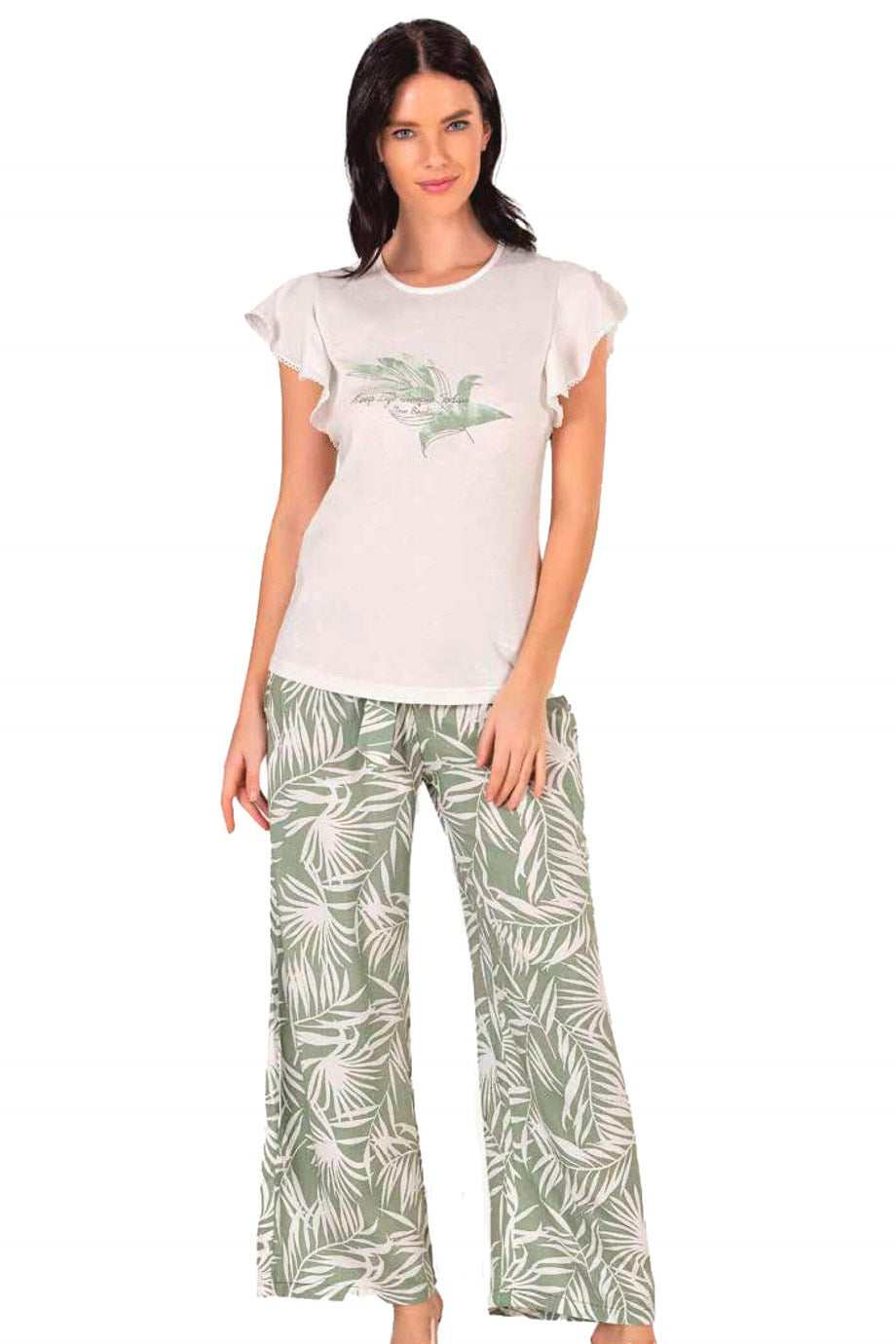 WOMEN'S WOVEN SUMMER SHORT SLEEVE PAJAMA SUIT DOWRY 08-17