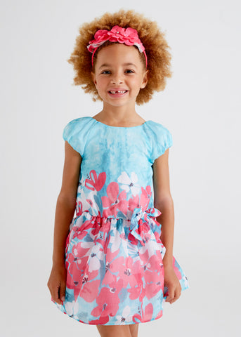 Dress with flower print border girl Art. 22-03917-035