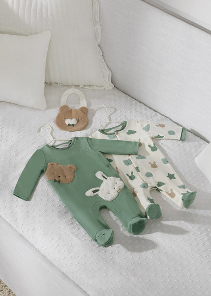 ECOFRIENDS set of 2 sleepsuits with bib newborn 2628-92