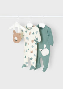 ECOFRIENDS set of 2 sleepsuits with bib newborn 2628-92