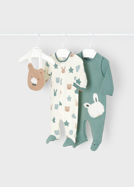 ECOFRIENDS set of 2 sleepsuits with bib newborn 2628-92