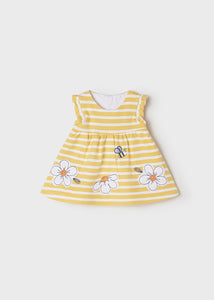 ECOFRIENDS stripes rib knit dress newborn girl Art. 22-01855-044