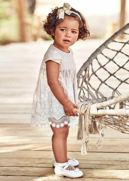 Embroidered border dress baby girl Art. 22-01906-048