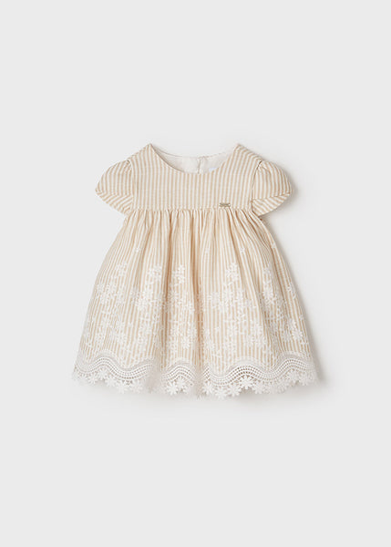 Embroidered border dress baby girl Art. 22-01906-048