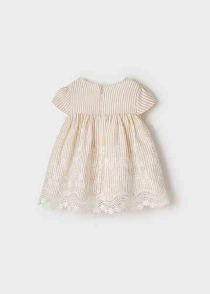Embroidered border dress baby girl Art. 22-01906-048