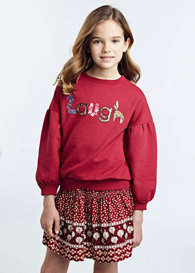 Plush sweatshirt for girl ECOFRIENDS Art. 12-07473-054-Falda estampada para chica Art. 12-07932-084