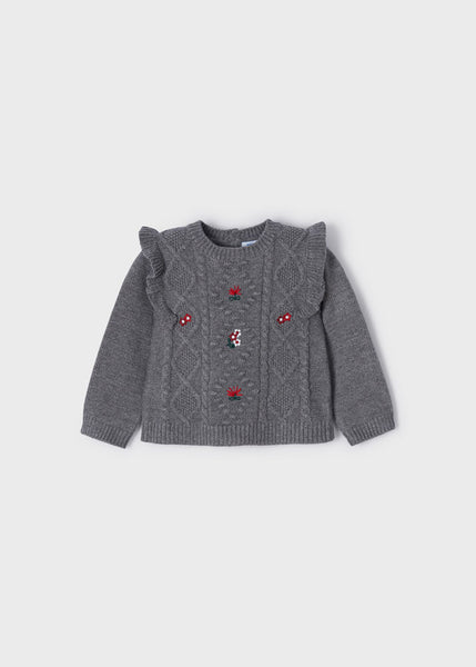 Sweater with embroidered flowers for baby Art. 12-02312-015