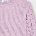 الفتيات الأزهار intarsia سترة الفن.