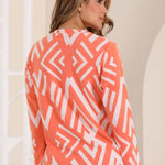 Women's Black Orange Jacquard Cotton Long Sleeve Winter Pajamas Set 275