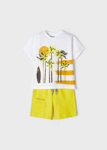 Knit palm tree shorts set boy Art. 22-03660-069