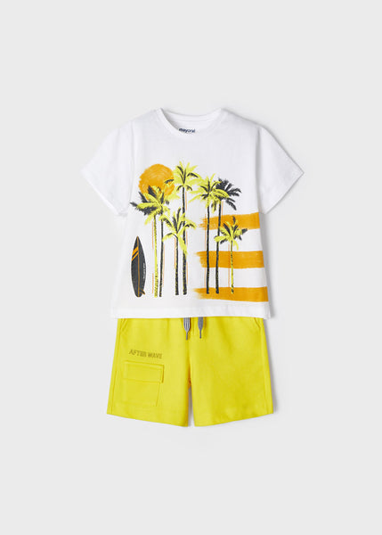 Knit palm tree shorts set boy Art. 22-03660-069