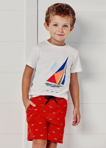 Knit patterned shorts set boy Art. 22-03654-021