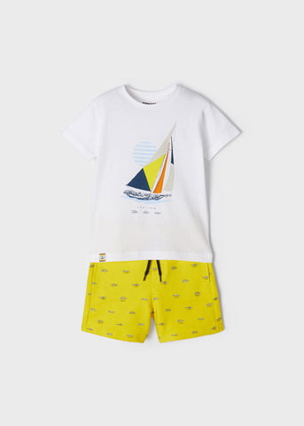 Knit patterned shorts set boy Art. 22-03654-022