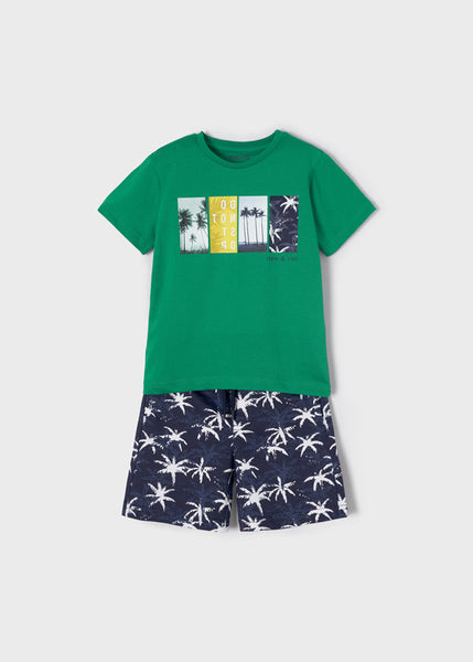 Knit patterned shorts set boy Art. 22-03655-055