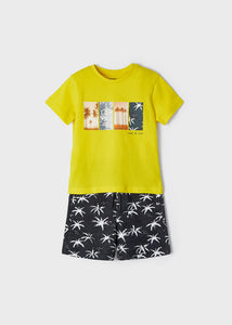 Knit patterned shorts set boy Art. 22-03655-057