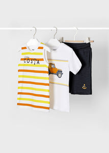 Knit set of 2 patterned t-shirts boy Art. 22-03653-016