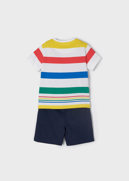 Knit stripes shorts set boy Art. 22-03658-056