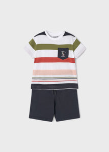 Knit stripes shorts set boy Art. 22-03658-058