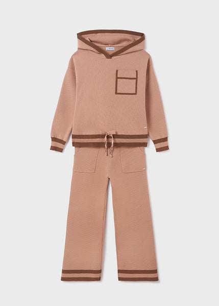 Knitted tracksuit with pocket girl Art. 12-07827-070