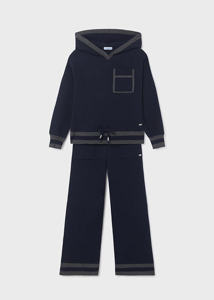 Knitted tracksuit with pocket girl Art. 12-07827-071